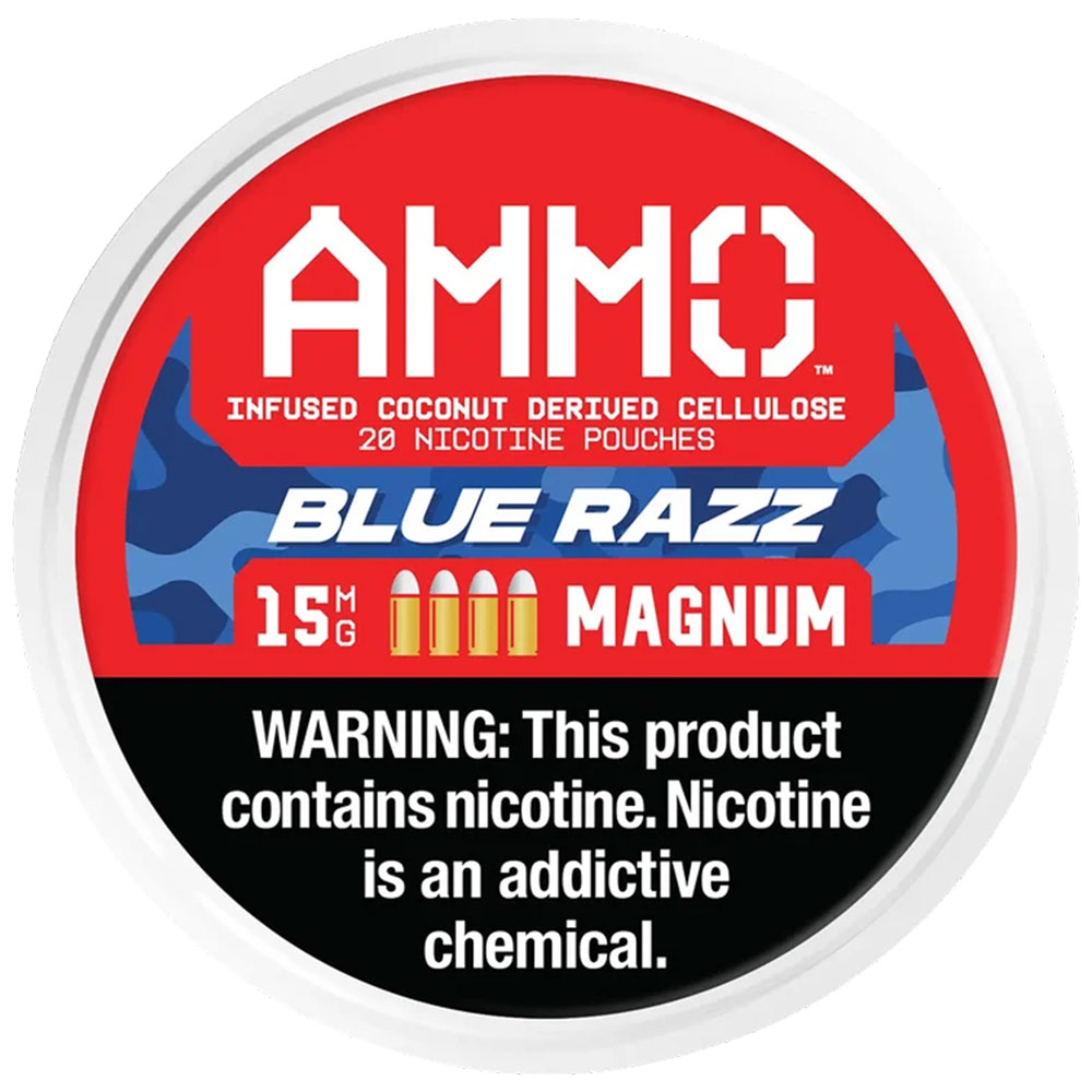 AMMO Nicotine Pouches Blue Razz 15mg 5ct