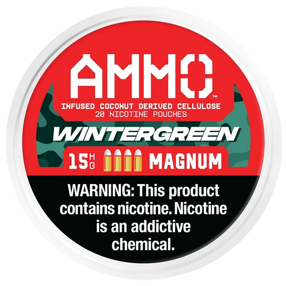 AMMO Nicotine Pouches Wintergreen 15mg 5ct