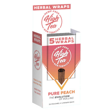 High Tea Pure Peach Herbal Wraps 25 Packs of 5