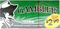 Gambler Cigarette Tubes Menthol 100 PP 2.99 200ct Box