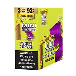 Good Times Mini Cigarillos White Grape 15ct 3pk
